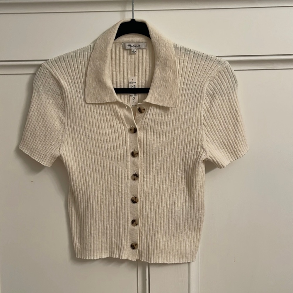 Madewell knot collared crop top NWT Medium